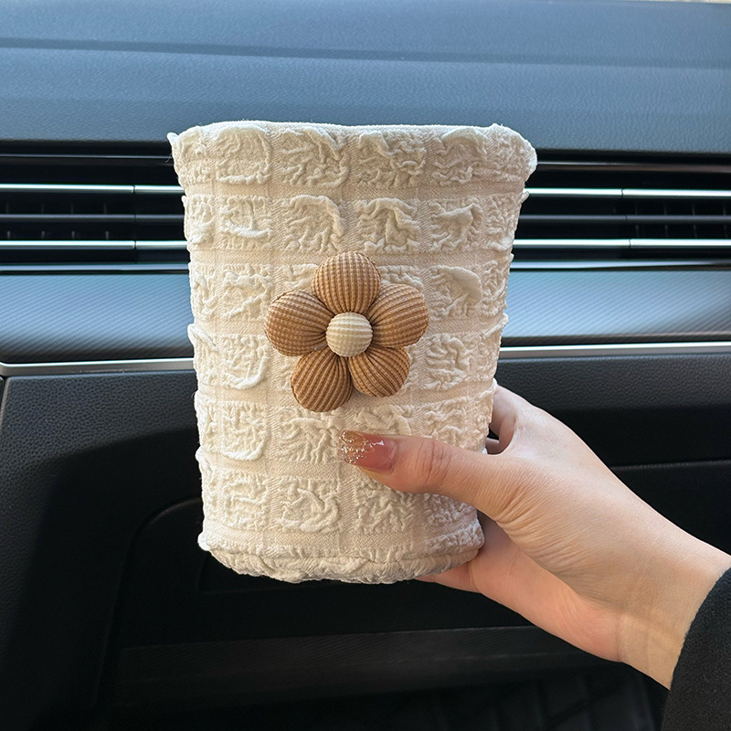 Cute cubo de basura de descarga frontal cubo de basura colgado para artículos interiores de automóviles decoración de almacenamiento cubo