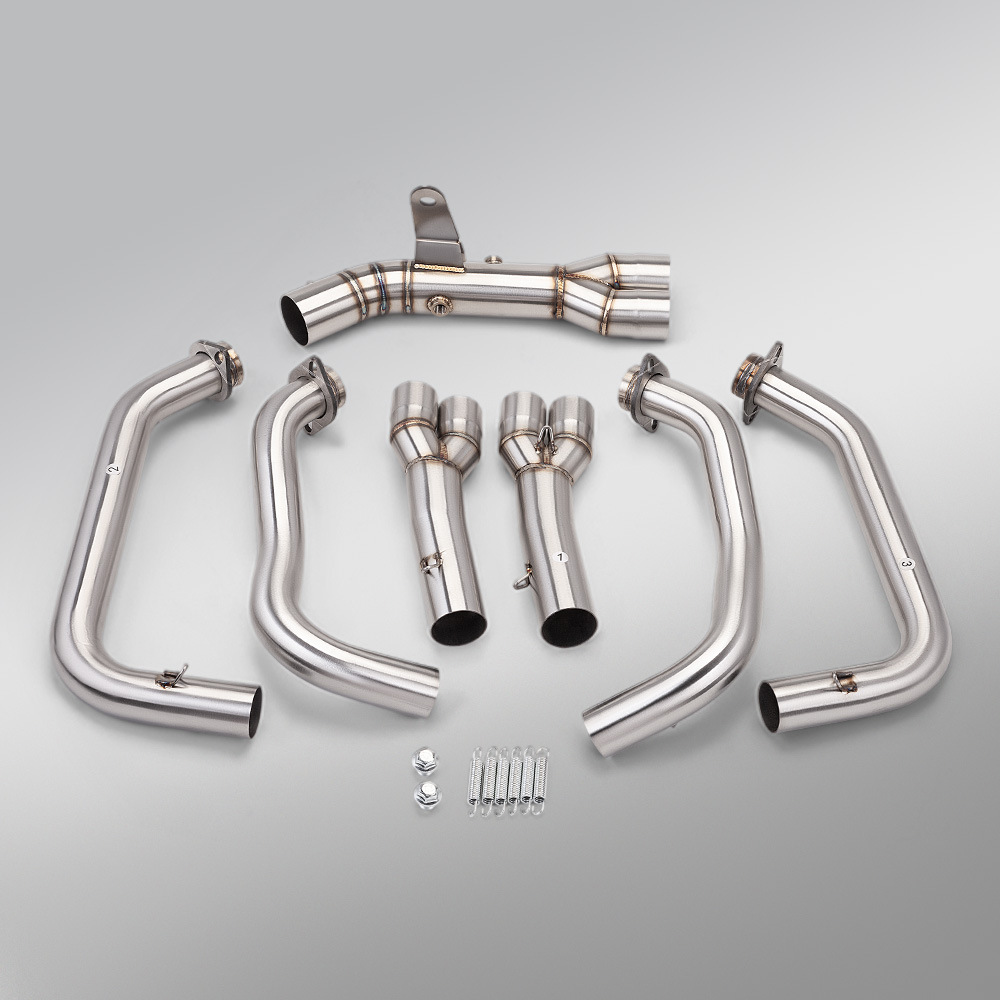Z900 Internal Exhaust System with Single/Double Oxygen Ports, Front Section Exhaust Pipe for Motorcycle Z900Se Modification, Connects to the Original Rear Section