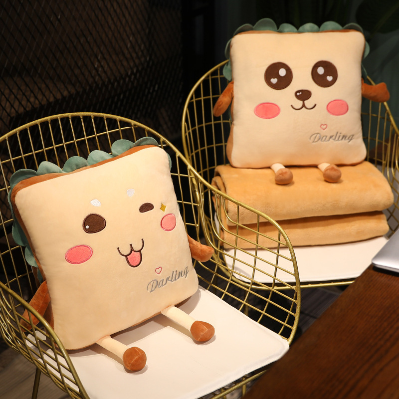 베개와 이불이 하나로 된 2-in-1 쿠션, 차량용 쿠션, 담요, 손난로, 만화 캐릭터 소파
