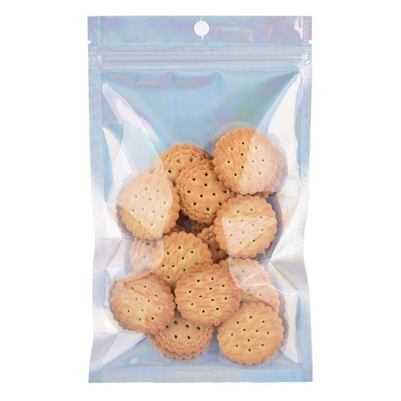 Bolsa de láser de color mágico bolsa de ziplock láser Barra de papel de aluminio transparente Yin y Yang bolsa sellada bolsa de embalaje de la joyería de la belleza al por mayor