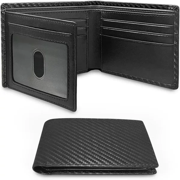 Amazon Men's Wallet Carbon Fiber Rfid Multi-Card Slot 70% off Loose-Leaf Card Holder Spliced Wallet Wallet