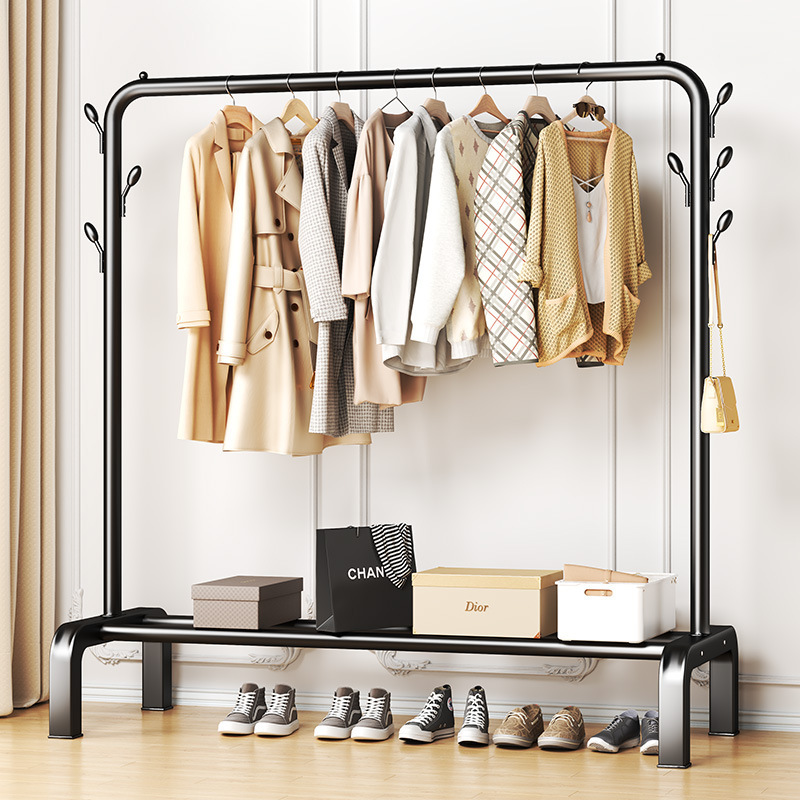 Simple Clothes Drying Rack Floor-Standing Clothes Rack Household Indoor Clothes Drying Rod Clothes Rack Dormitory Bedroom Coat Rack Balcony