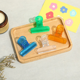 Color plastic clip Bill Holder cartridge transparent clip file data Financial round ticket holder spot