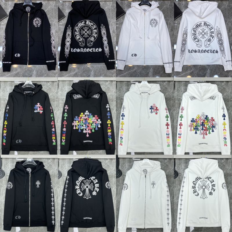 Trendy Chrome Hearts Horseshoe Sanskrit Zipper Hoodie American High Street Unisex Cardigan Jacket Printed Hoodie Trendy Chrome Hearts Horseshoe Sanskrit Zipper Hoodie American High Street Unisex Cardigan Jacket Printed Hoodie