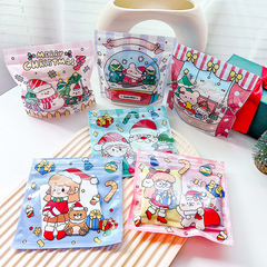 Cute Girl Snack Self-Sealing Bags Christmas Happy Cookies Candies Small Size Storage Packaging Bag Candy Bag