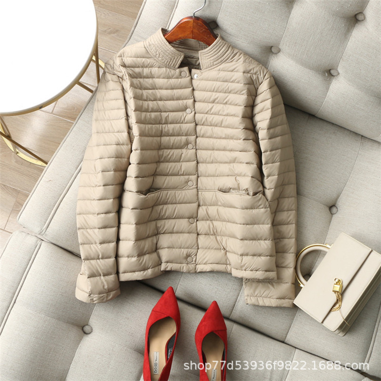 European Fashion Brand Lightweight down Jacket for Women, Short Style, 2025 New Model, Stand Collar, Slimming, Ultra-Light, Ultra-Thin Coat