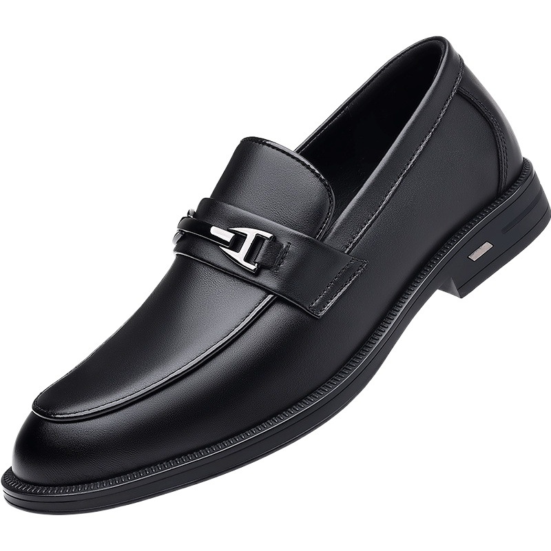 Nuevos zapatos de cuero casuales de negocios para hombres de piel de vaca de capa superior de cuero genuino Zapatos de hombre versátiles británicos Zapatos de hombre de mediana edad