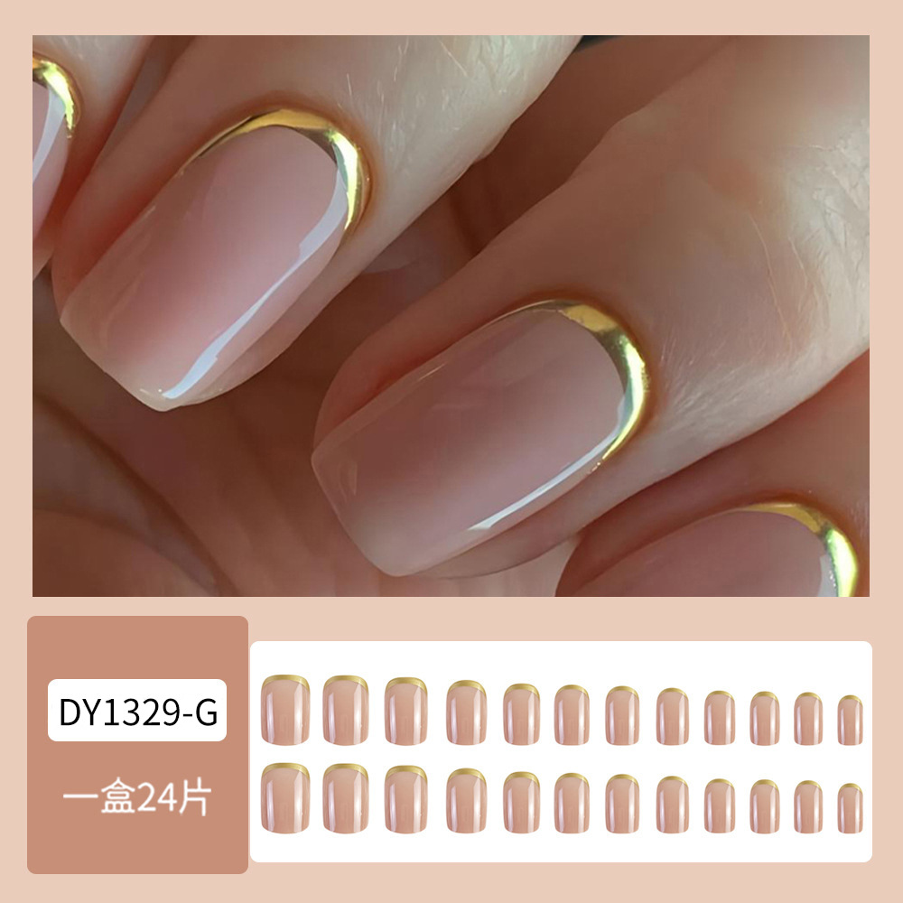 Uñas de venta caliente transfronterizas, estilo corto, temperamento elegante, uñas postizas, lujo ligero, sensación de atmósfera avanzada, uñas