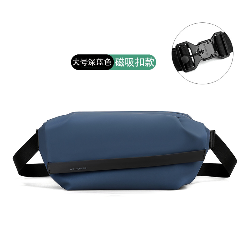 WEPOWER nuevos hombres bolsa de pecho bolsa de mensajero de hombro casual multifuncional de gran capacidad de succión magnética hebilla bolsa de cintura