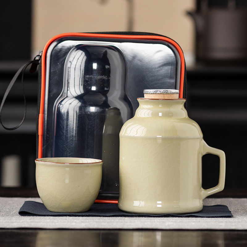 Ru窑 pequeña olla caliente puede ser cultivada con rebanada de sopa de salsa retrógrada con tapa cerámica de gran capacidad anti-corrosión tetera taza de agua taza de marca