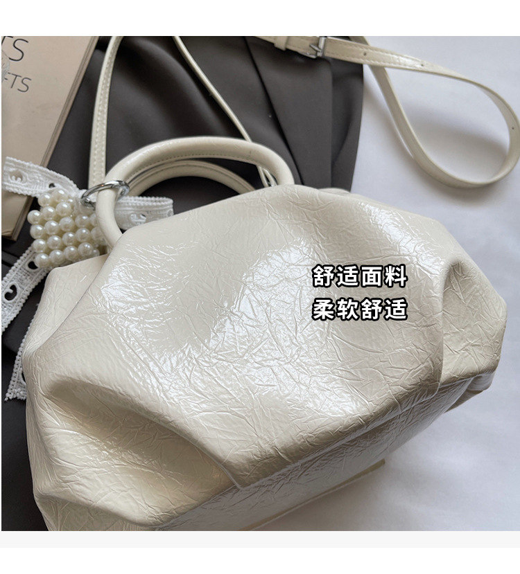Fashionable tote bag, large-capacity underarm bag, 2025 new solid color texture women's bag, simple commuting bag, soft leather single-shoulder undefined