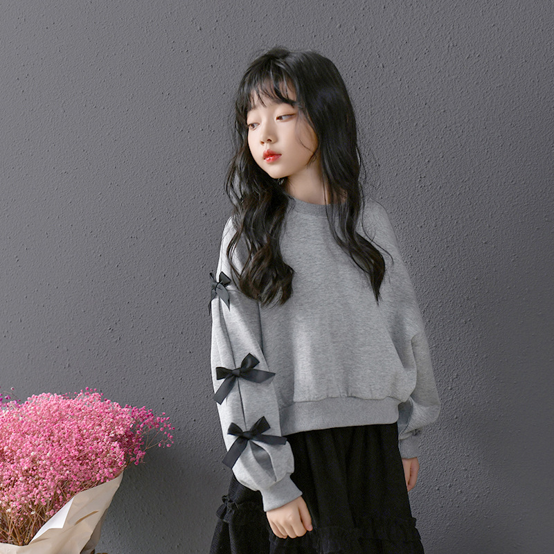 Falda holgada con orejas de madera, falda de media longitud hinchada de cintura alta, manga de pajarita, suéter lindo coreano