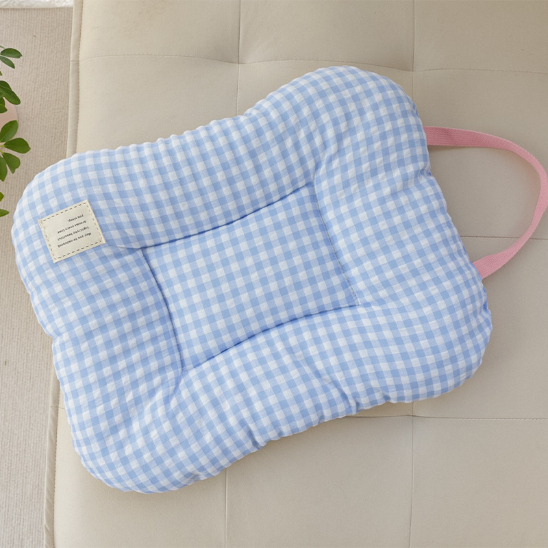 블루 체크 무늬 매트