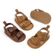2025夏季男宝宝胶底学步鞋时尚搭扣设计婴儿鞋baby shoes