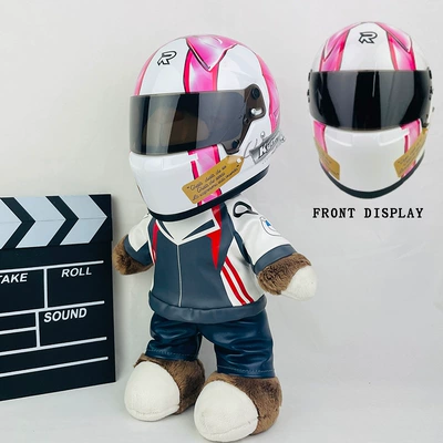 Motorcycle Bear Doll Helmet Battery Motosiklet dəbilqələri - 28cm-flower-skin-f1-pink-butterfly-new-helmet-type-anti-collision-layer