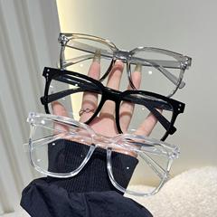 女性用の新しいクロスボーダーメガネフレーム、日本と韓国版の無地のライスネイルフラットメガネ、小顔を示す男性用のレトロな文学メガネフレーム