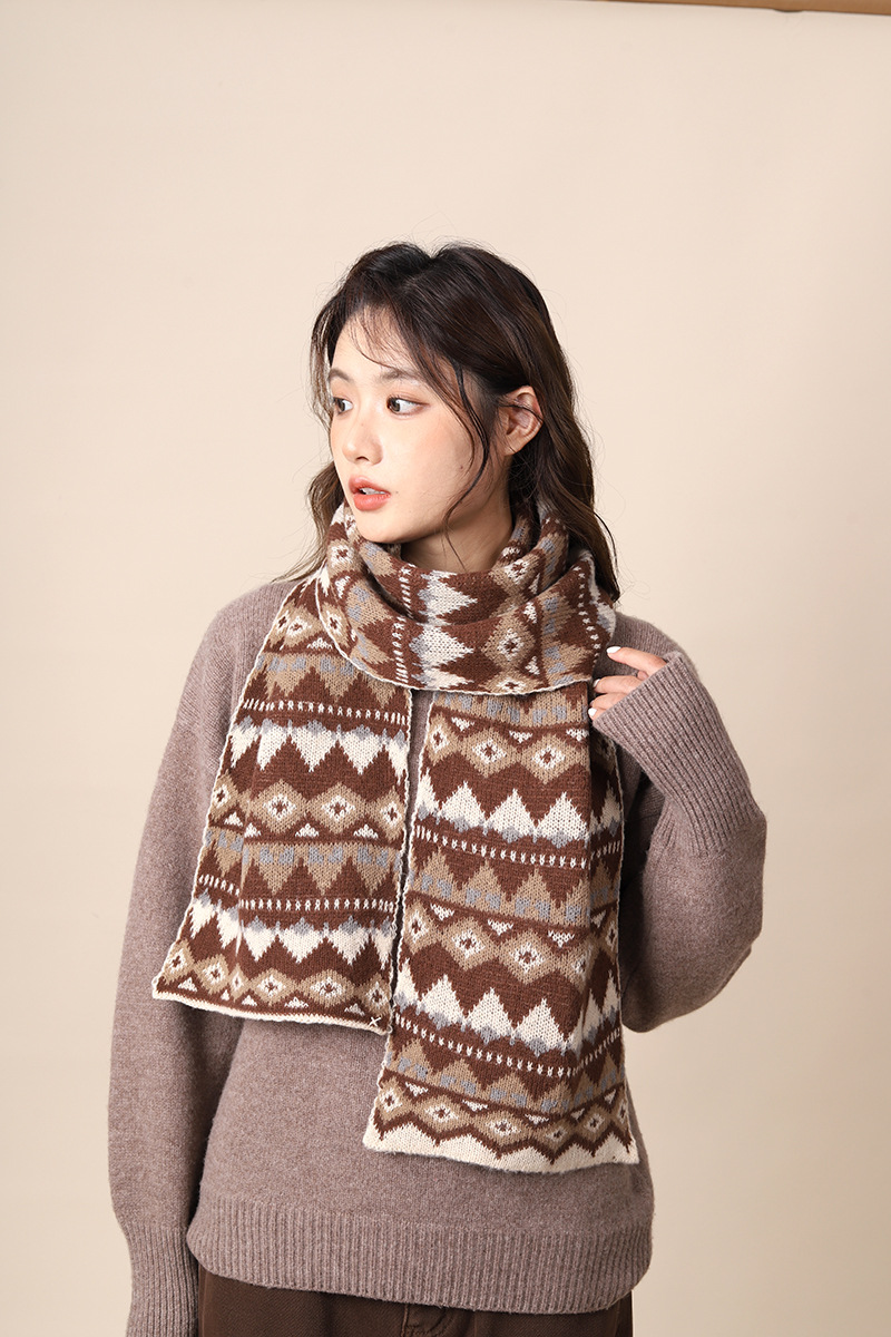 Sciarpa femminile in lana boema ispessita migliorata, stile etnico Xizang, sciarpa autunnale e invernale_voghion.com