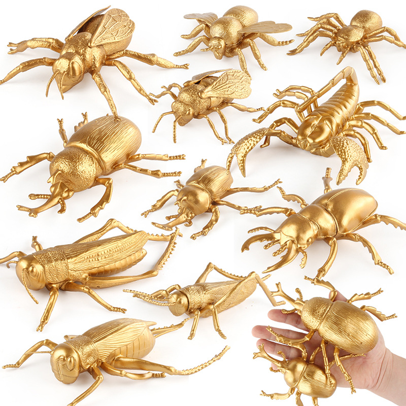 Transfronterizo nuevo insecto artificial modelo animal versión Gold mini Naruto escorpión abeja insecto traje de juguete