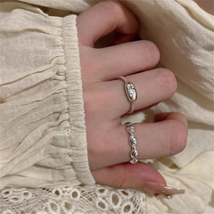 字母豆豆貝殼戒指女ins風時尚小眾高級感開口指環疊戴百搭食指戒
