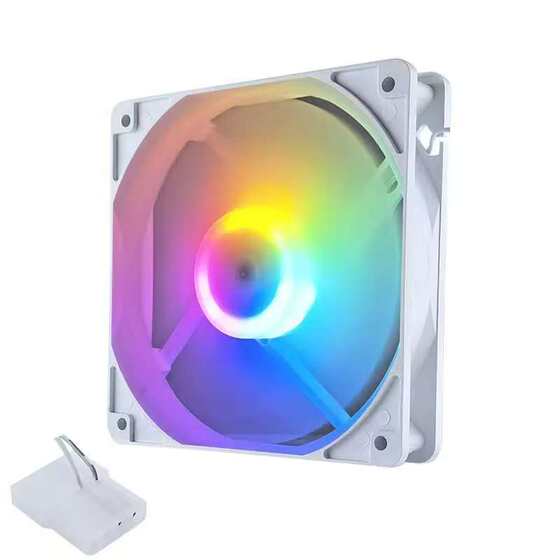 Magic space 12025 colorful 12CM chassis fan desktop chassis cooling LED lights cooling fan large 4P