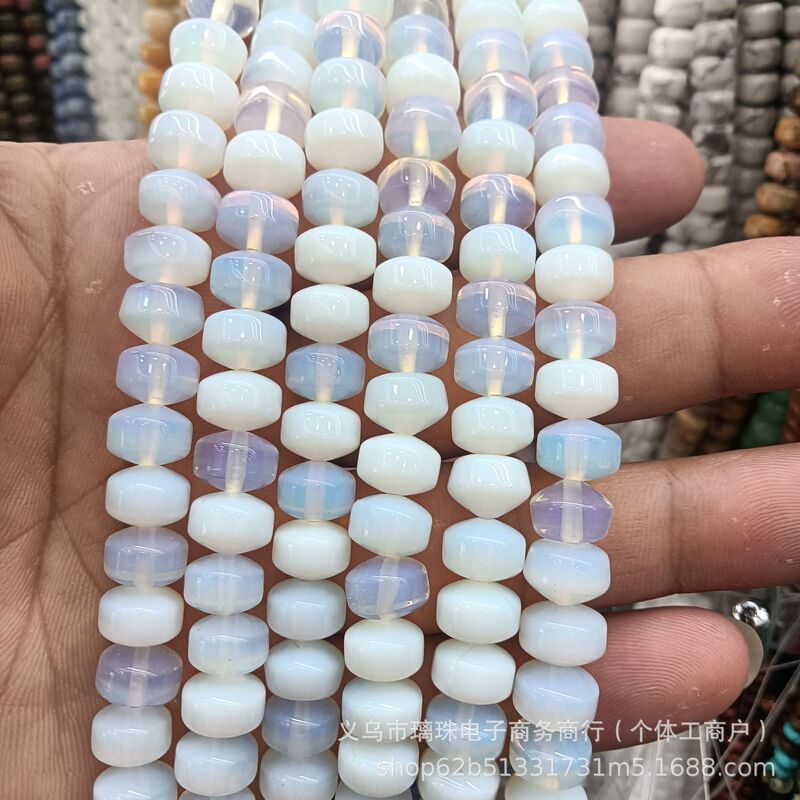 7x9mm天然石水晶玛瑙车轮珠散珠DIY手链项链饰品配件半成品串珠批|undefined