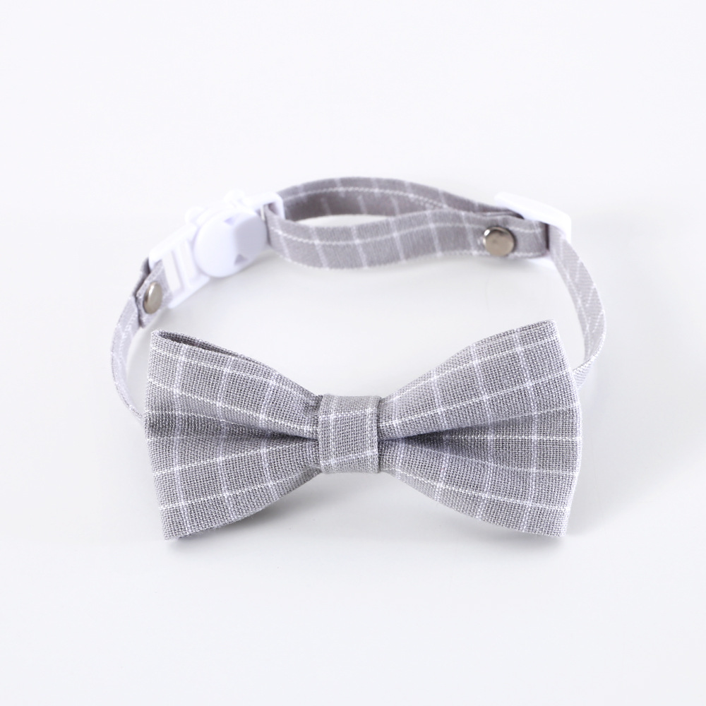 Mascotas británico cuadrícula arco ajustable gato perro corbata accesorios