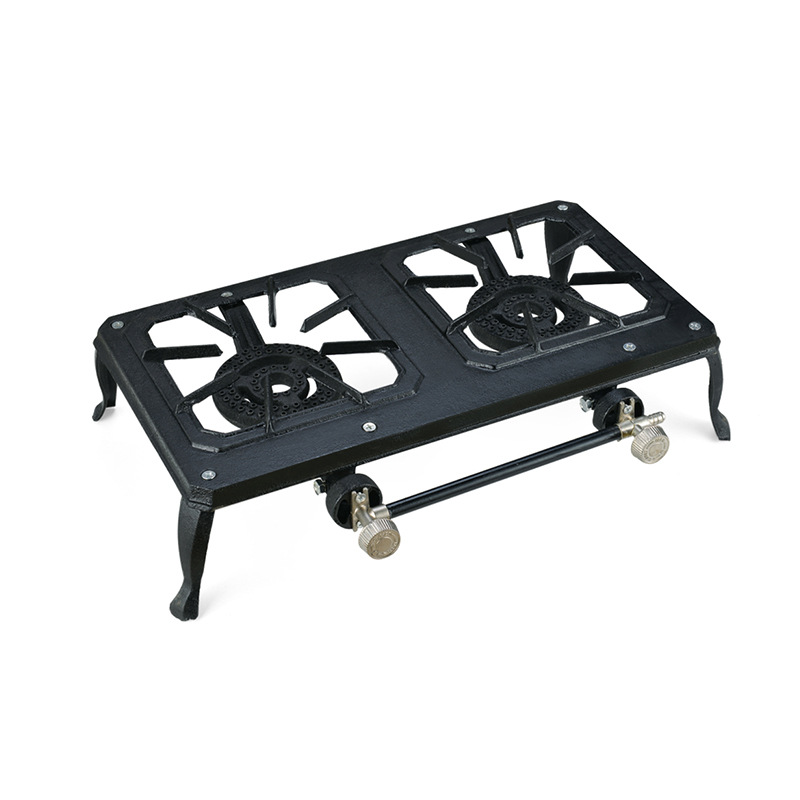 Estufas de hierro cruzado transfronterizas con múltiples cabezas de horno al aire libre camping portátil estufa de gas de fuego rápido estufa de horno de hierro fundido de ahorro de energía estufa de cabezas de horno