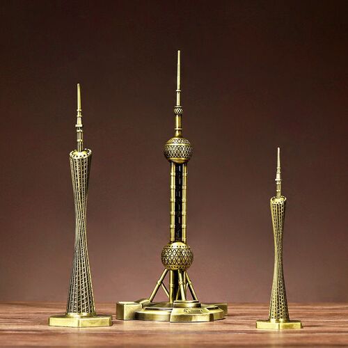 Creative iron art landmark building tower model ornaments home living room entrance table decoration metal crafts ornaments