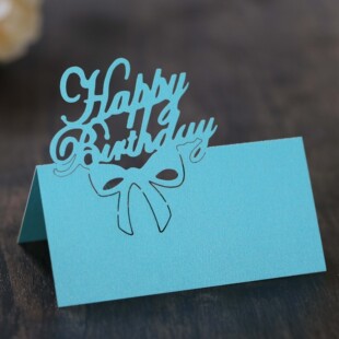 Foreign trade personalized birthday blessing happy birthday seat card hollow party table card name seat card