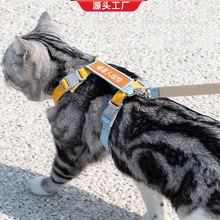 猫咪牵引绳猫绳防挣脱猫绳子背心式溜猫绳子猫咪外出专用遛猫绳子
