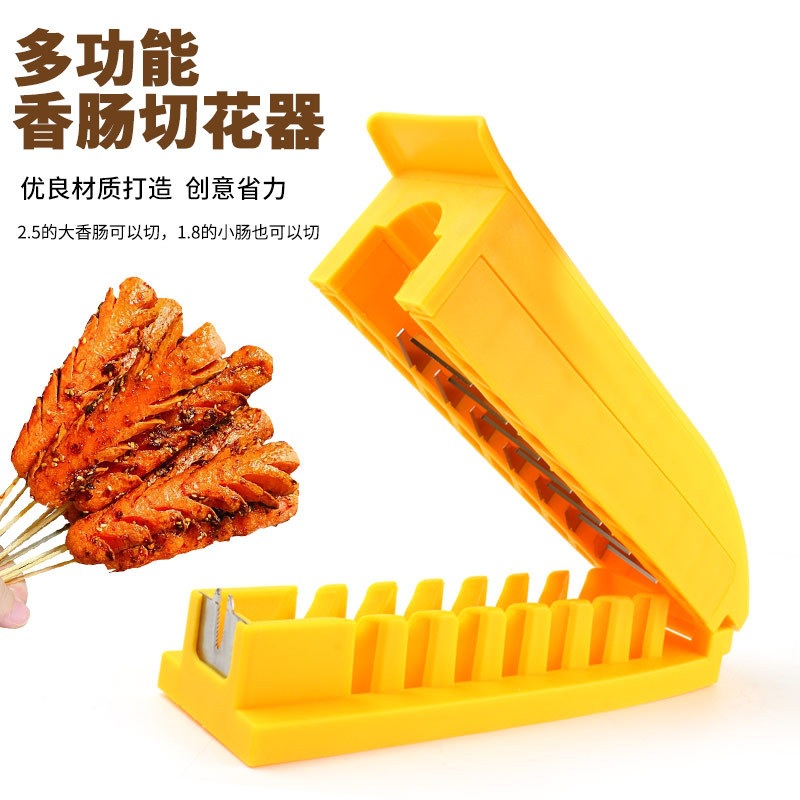 New Model of Ham Sausage Cutting and Stringing Tool, Hot Dog Knife, Sausage Cutting Device, Opening Tool, Commercial Sausage Grilling Tool for Street Vendors