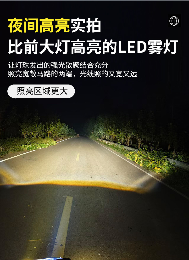 Suitable for Mercedes-Benz LED fog light assemblies, truck front fog lights, and dual-lens fog lights
