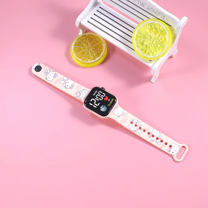 Comercio exterior cool color dibujos animados LED relojes electrónicos de moda lindos cuadráticos parejas estudiantes relojes de botón en stock