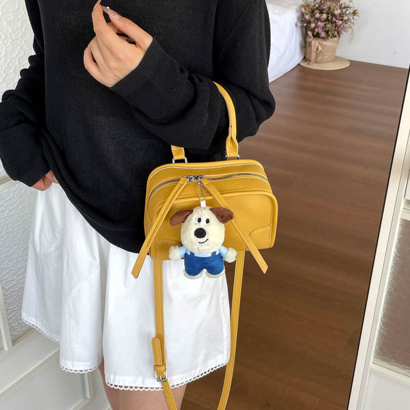 Cross-Border Retro Single-Handle Box Bag for Women 2026 Summer Yellow Crossbody Bag Fashionable and Versatile Handbag