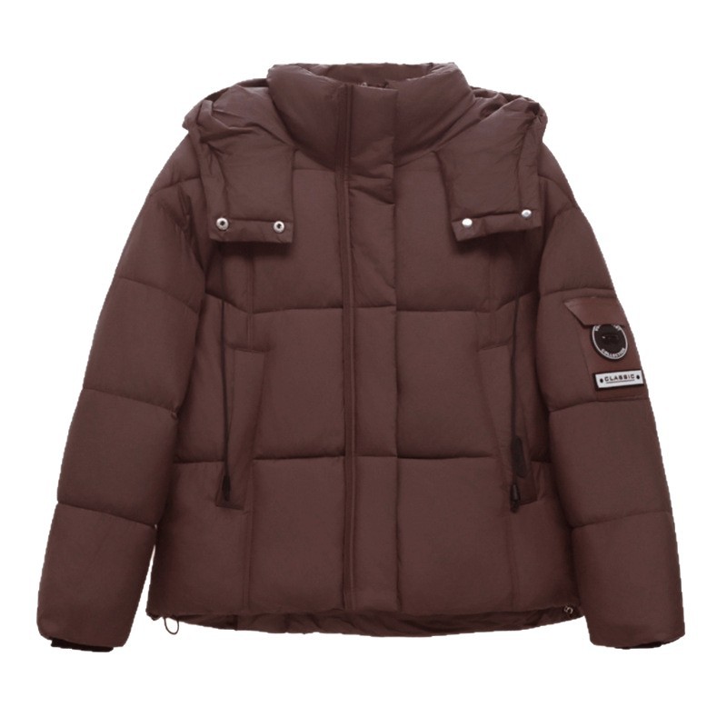 Transfronterizo 2025 nuevo encapuchado negro oro interior universal corto de algodón de alta calidad ropa de algodón casual red red gruesa