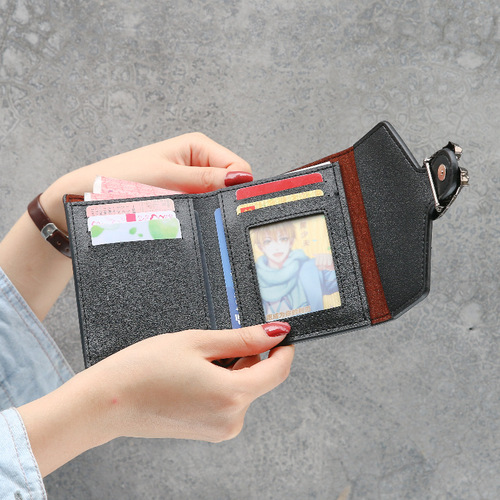  New Women's Wallet Women's Short Fashion Live Broadcast Multiple Card Slots Three-fold Buckle Wallet Foreign Trade One Piece Dropshipping