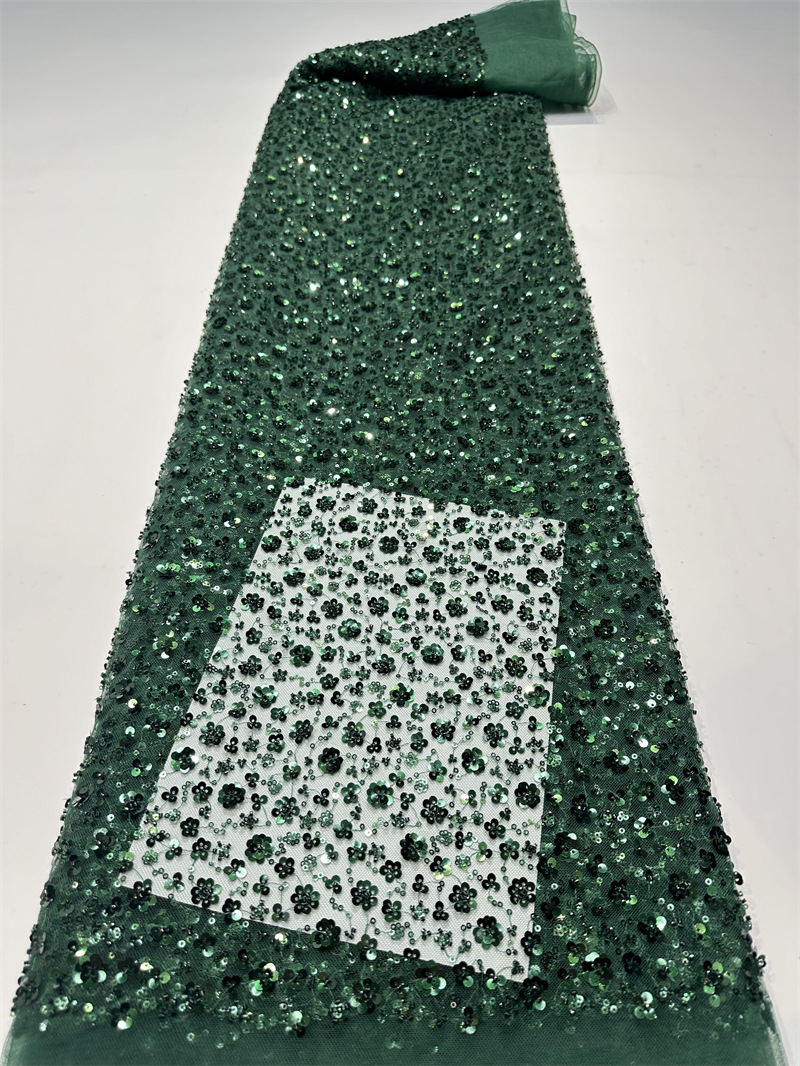 Tejido de lenteja de flor de ciruela, tubo de perlas bordado de lenteja, vestido de noche, tela de bordado de vestido de teatro, vestido de noche image 18