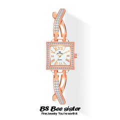 BS新款熱銷手錶廠家直銷外貿鍊表小香風滿鑽方形女表代發FA1528