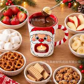 跨境Christmas Chocolate Fondue Mug圣诞巧克力火锅杯