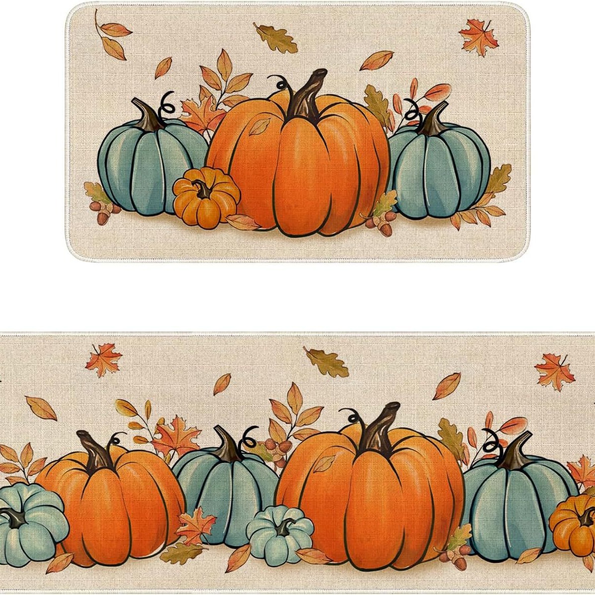 Tappeto di velluto di cristallo con personalità di Halloween, decorazione di zucca divertente, tappeto da cucina_voghion.com