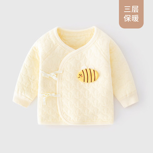 Baby half back clothes thermal underwear spring, autumn and winter quilted thickened newborn clothes baby monk clothing top wholesale