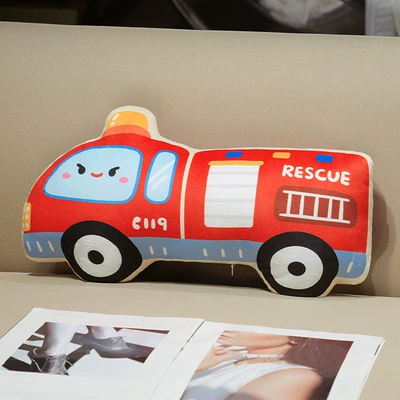 Pillow Plush Toy Excavator | Oyuncaq yastıqlar - 5028cm-red-fire-truck-03kg-dimensions-as-shown-in-the-picture