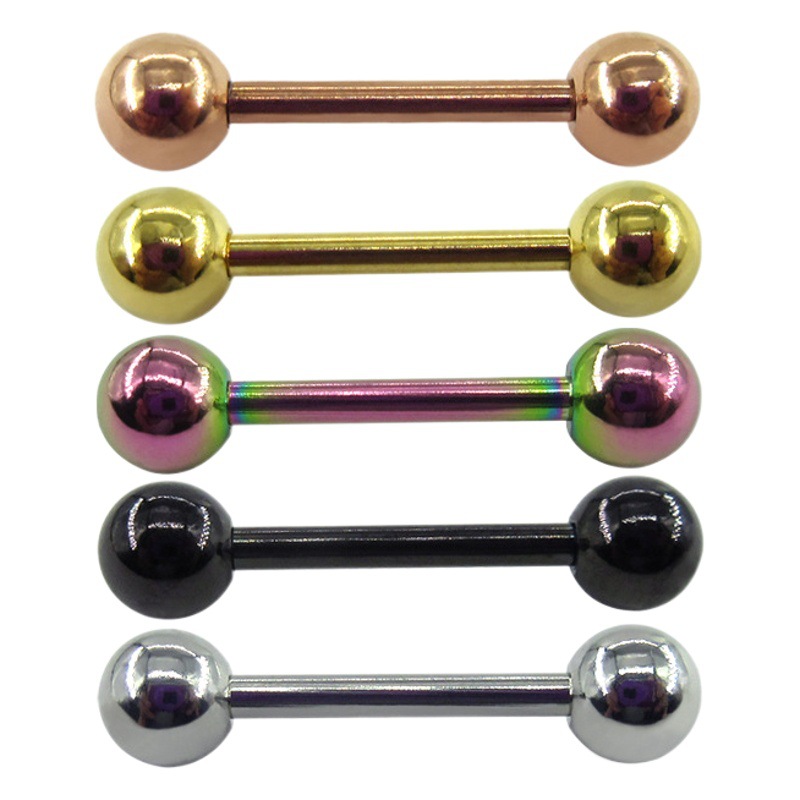 Meier stainless steel tongue nail straight rod ear bone nail one-word ear Bridge ear Rod European and American cross-border human body puncture jewelry factory