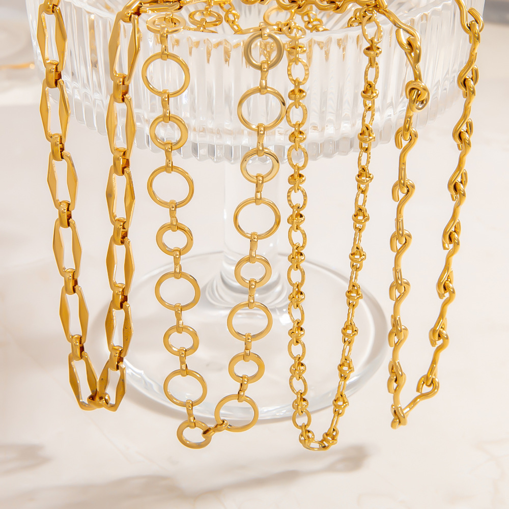 20g Weight PVD Coated Gold Plating Process Chain Jewelry Making Type 18K Real Gold Plated Plating Material cable chain Chain Type 1 Piece Quantity 304 Stainless Steel Material Geometric Pattern Simple Style Style Plating Craft 1 Piece 304 Stainless Steel Cable Chain Chain Necklace Chain 无