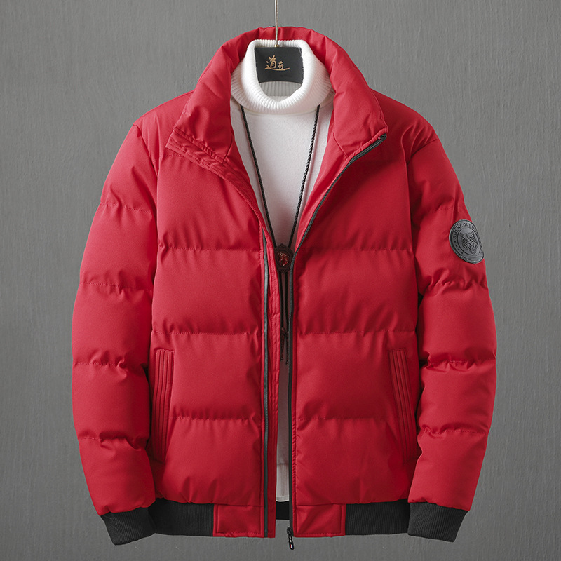 Nueva chaqueta con capucha gruesa informal de invierno para hombre, abrigo de algodón corto de moda Jinchang.