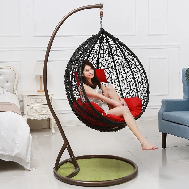 Silla mecedora de ratán para balcón al aire libre de una sola persona, silla de cuna, patio, casa de familia, ocio, columpio interior, silla de cuna