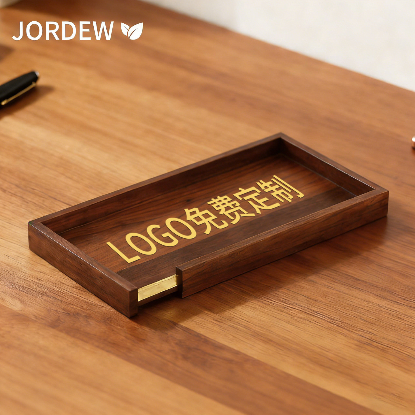 North American Black Walnut Guest Room Bedside Table Item Storage Display Tray Rectangular Tea Set Tea Cup Storage Tray