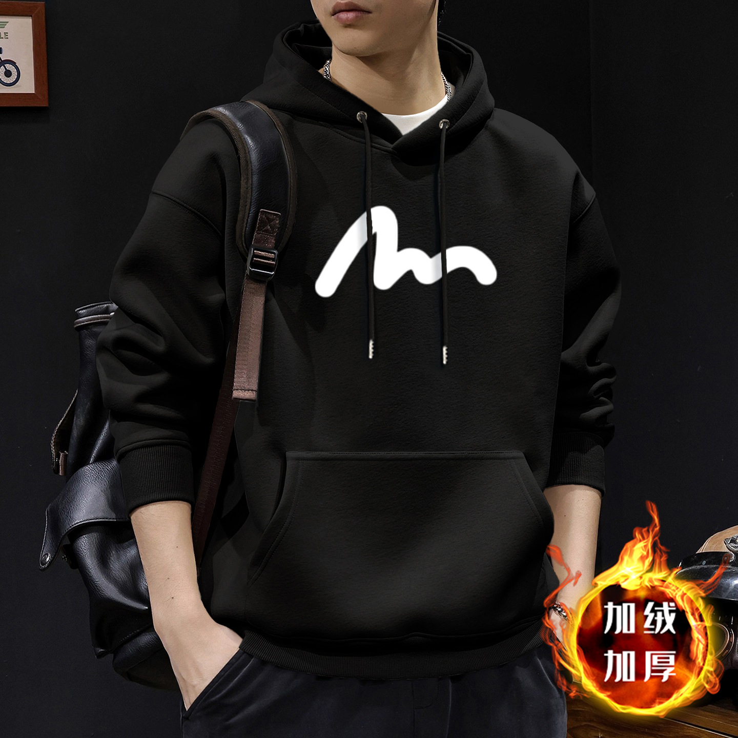 420g pesado chaqueta encapuchada de primavera y otoño marca de tendencia suelta nueva chaqueta juvenil americana vintage