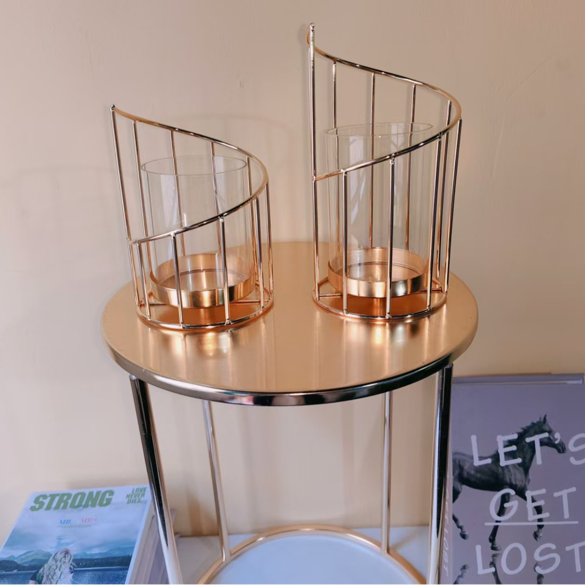 Estilo nórdico galvanizado de oro candelabro fiesta ambiente arreglo candelabro Comercio exterior transfronterizo fabricante preferido en stock