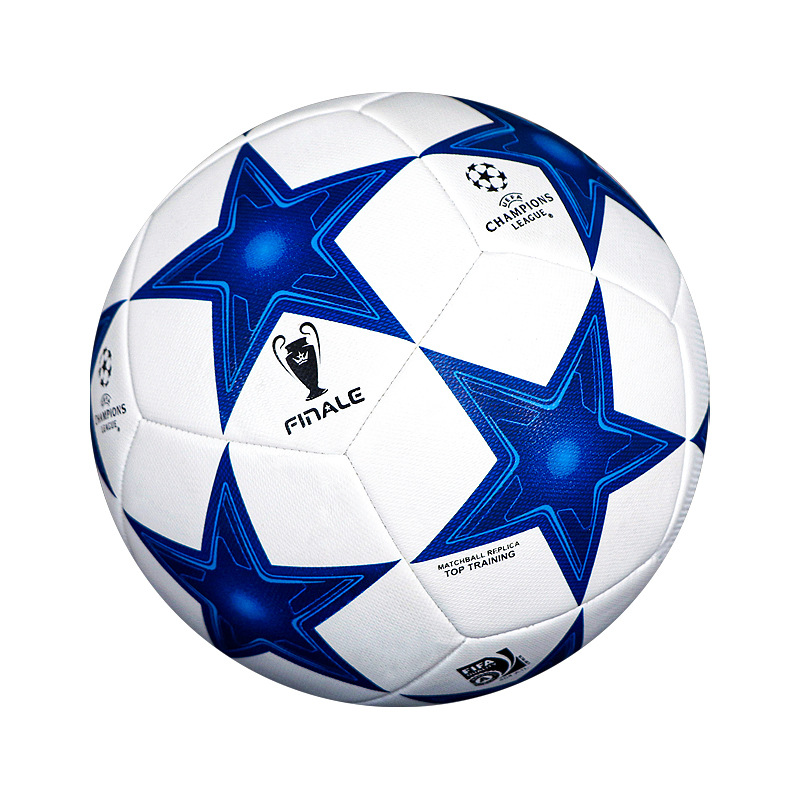 Juego de la Liga de Campeones de fútbol mano coser pu4 no.5 Fábrica de fútbol de la Premier League al por mayor comercio exterior agencia estrella azul